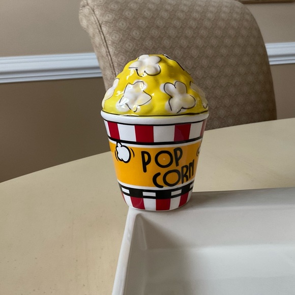 Hand Crafted Accents Xl Jumbo Popcorn Bucket Platter Decoration